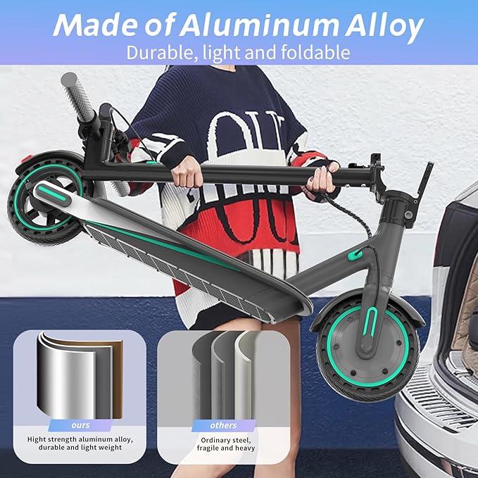 Electric Scooter for Adults & Teens, 350W Motor, 19 MPH Top Speed, 15/21 Miles Range, Foldable E-Scooter with 8.5" Honeycomb Tire, Escooter with Dual Braking System and App Control