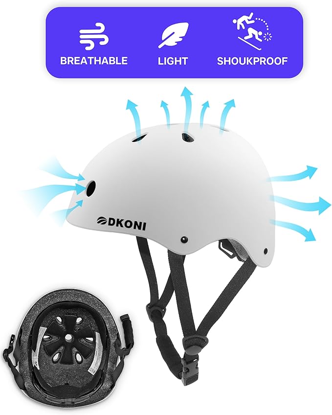 Kids Bike Helmet, Adjustable and Multi-Sport, from Toddler to Youth, 3 Sizes