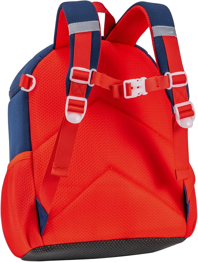 kids schoolbag with diving fabric and breathable pads - lightweight reflective backpack for boys and girls (red, Small)