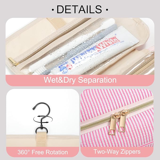 TOPEAST Christmas Gifts for Women Teen Girls Kids - Travel Hanging Toiletry Bag & Makeup Bag, Personalized Initial Toiletry Pouch, Birthday Gifts for Women Teen Girls, Cruise Essentials, Blue A