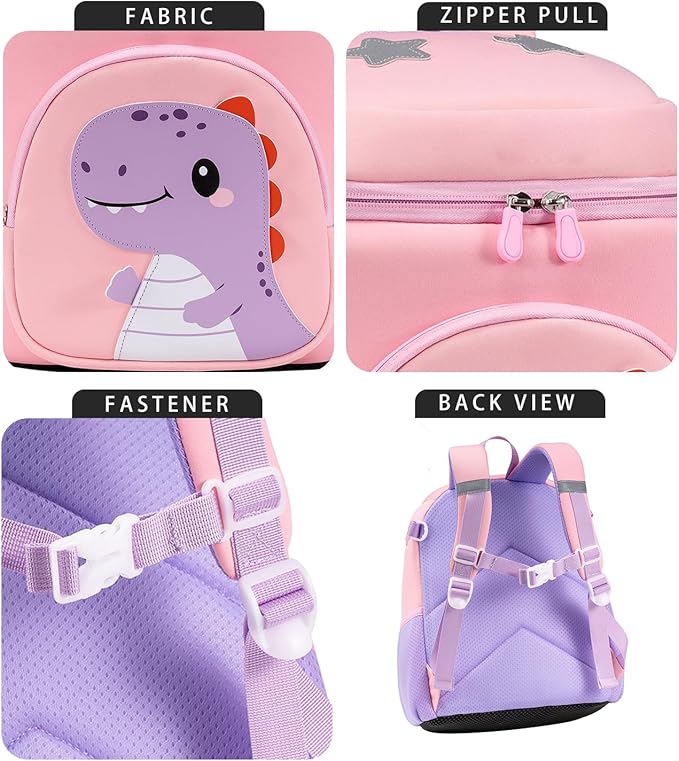 kids schoolbag with diving fabric and breathable pads - lightweight reflective backpack for boys and girls (pink, Small)