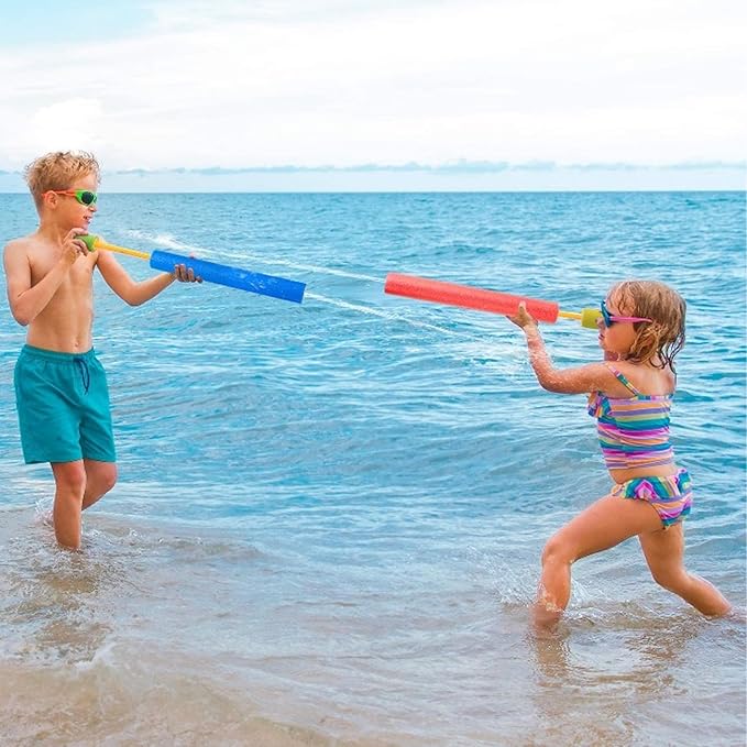 4-Pack Water Blaster Soaker Guns Set,Squirt Guns,Squirt Guns for Kids,Pool Squirt Toys,Pool Water Gun,Ranges up to 40 feet,Outdoor Water Toys for Kids (4-Pack Cylinder Water Guns)