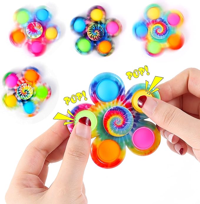 12 Pack Fidget Spinners for Kids Adults Christmas Party Favors, Pop Fidget Toys Bulk for Stress Anxiety ADHD Relief, Party Gifts Stocking Stuffers for Kids Treasure Box Toys for Classroom Prizes