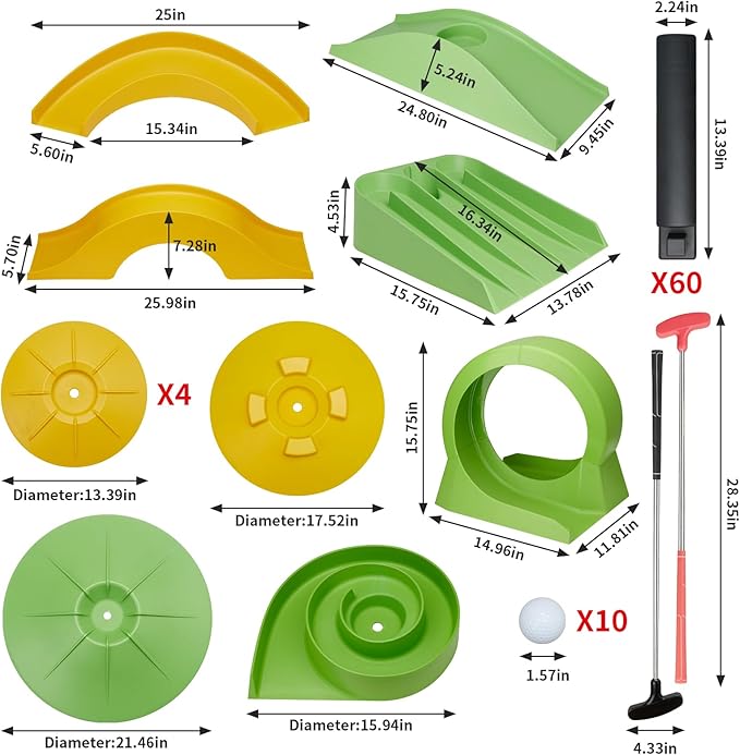 Putting Game - Mini Golf Obstacle, Putter for Home, Office, Outdoor Play - Suitable for Children, Teenagers, Adults