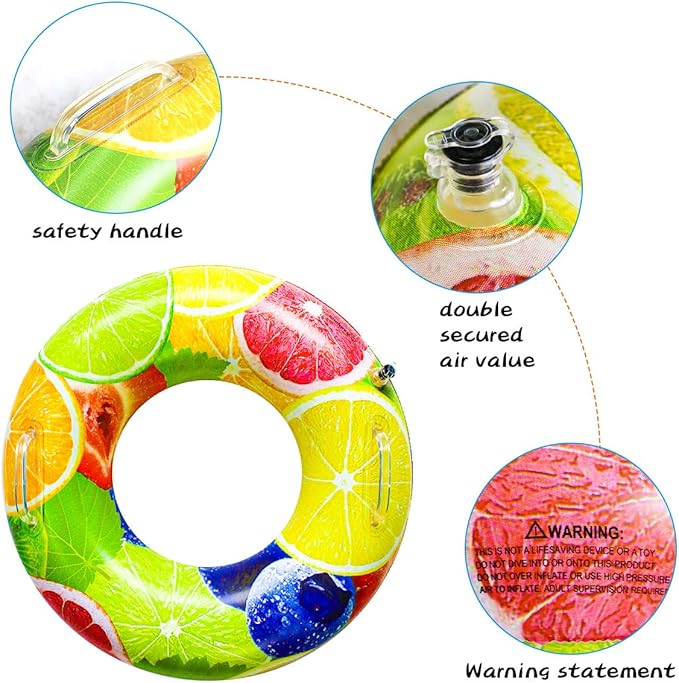 Pool Floats for Adults and Kids, Swim Ring Tube for Kids, Pool Floats with 2 Handles, Beach Floats Suitable for Adults and Kids