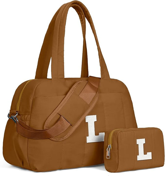 13 Year Old Girl Gifts-Girls Trendy Stuff-Duffle Bag with Letter, Carry On Bags for Women，Overnight Bag with Wet Pocket，Lightweight Travel Bags Personalized Gym Tote with Makeup Pouch