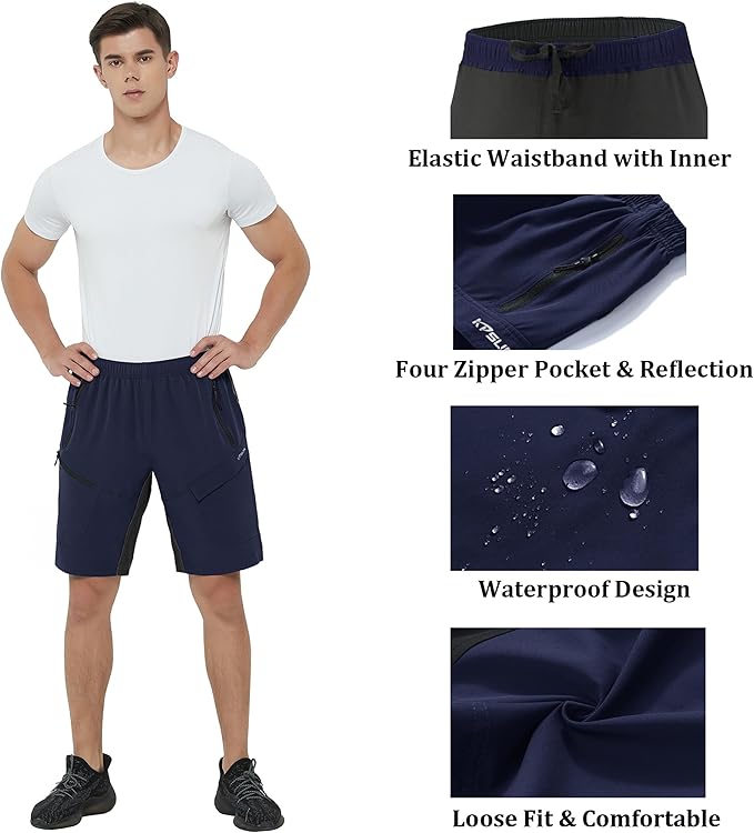 Men's Mountain Bike Shorts 3D Padded Baggy Bicycle Riding Cycling Shorts Quick Dry Lightweight Biking Shorts