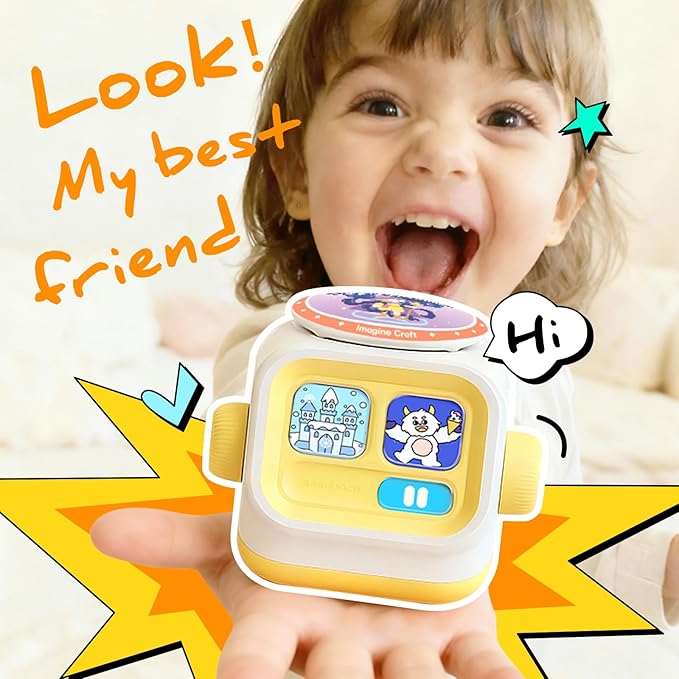 Interactive Story Machine for Kids: Screen-Free Player with 3 Story Books, 120 Stories, 600 Minutes, Bluetooth Speaker, Robot Pet, Educational Toy, Learning, Toddlers Gift