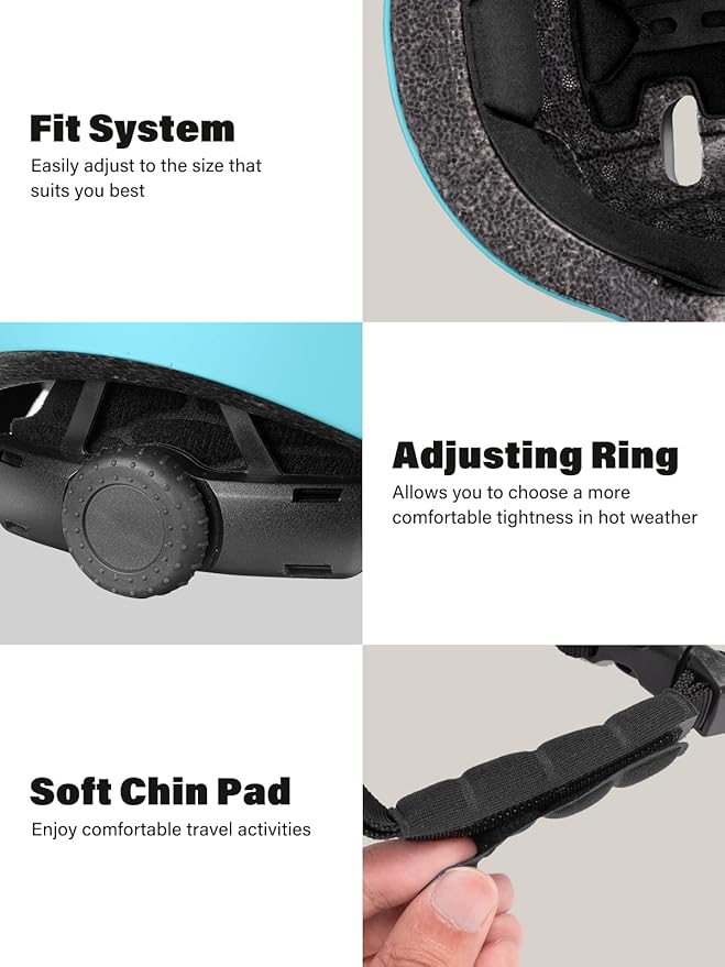 Skateboard Bike Helmet,Multi-Sport with Premium Safety & Ventilation,Shock-Absorbing,Adjustable for Cycling Scooter Commuter Skate Protection for Youth Adult