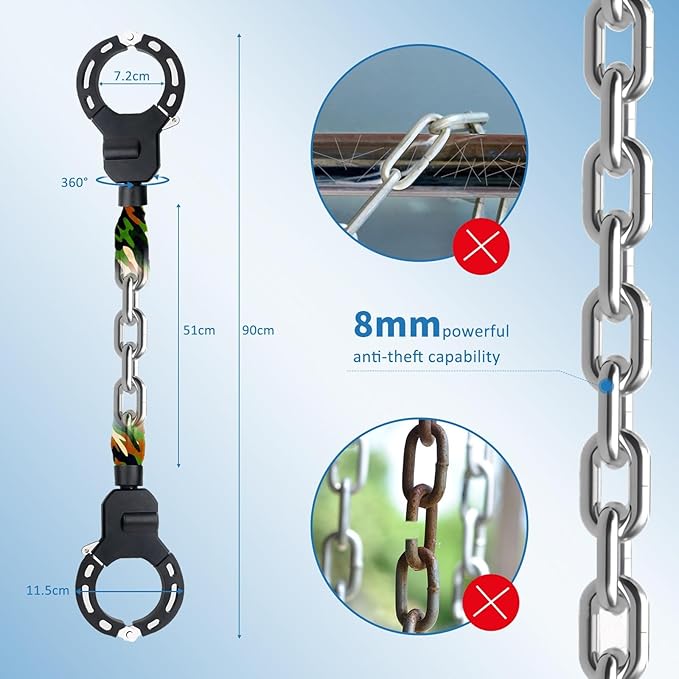 Scooter Lock,Electric Scooter Accessories,Heavy Duty Anti Theft Alloy Material Chain,Three Keys Lock for Electric Scooter,Motorcycle,Balance Car, Hoverboards,Bicycle,Camouflage