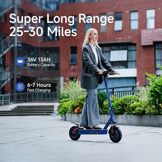 Electric Scooter for Adults, 30-32Miles Long Range Electric Scooters, 500W-750W Motor & 21-25MPH Adults Commuting Scooters, 10" Tires, Lightweight Foldable E-Scooter with Turn Signals