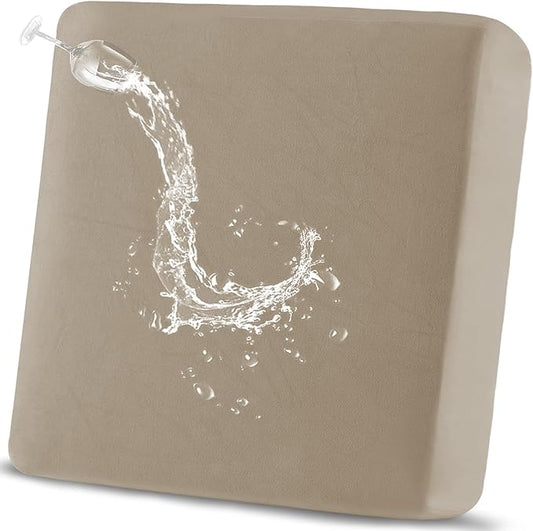 100% Waterproof Couch Cushion Covers, Stretch Sofa Seat Covers, Reversible Protector Covers for Pets, Washable (Loveseat Cushion, Sand), Medium