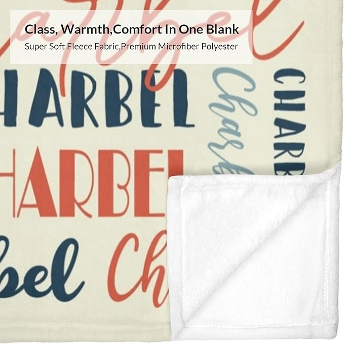 Name Blanket Personalized Blanket for Adult Kids Flannel Customize Throw Blanket Custom (Color 08, 50 x 60 Inches)