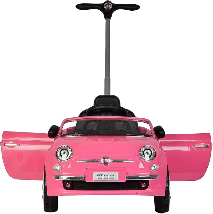 Best Ride On Cars Fiat 500 Push Car, Pink, Large