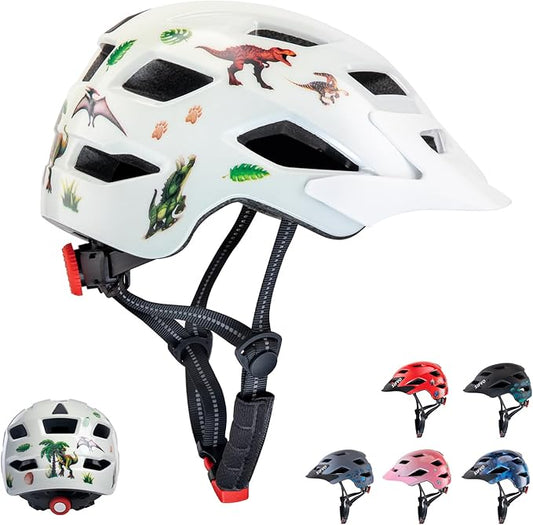 Kids Bike Helmet for Boys & Girls Ages 5-8-14,Lightweight Adjustable 50-57cm Bicycle Helmet with Visor & Reflective Strap，CPSC Certified for Cycling, Skating, Scooters