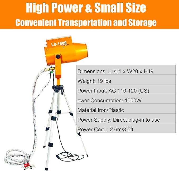 LANGXUN 1000W Summer Foam Party Machine, Kids Water Play Foam Blaster with Super Soaker Nozzles - Outdoor Pool Party Foam Cannon for Backyard, Splash Pad, Summer Camp