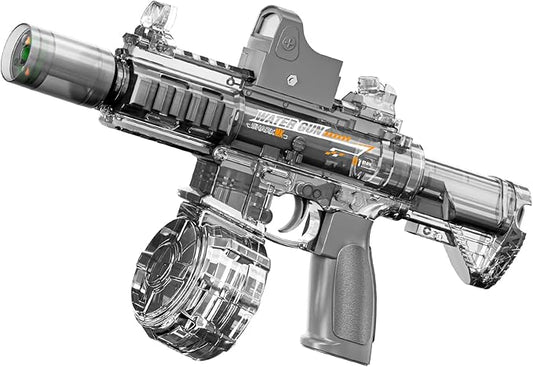 Electric Water Guns for Kids Adults, Transparent Automatic Squirt Guns, Summer Outdoor Beach Swimming Pool Party Toys (Grey)