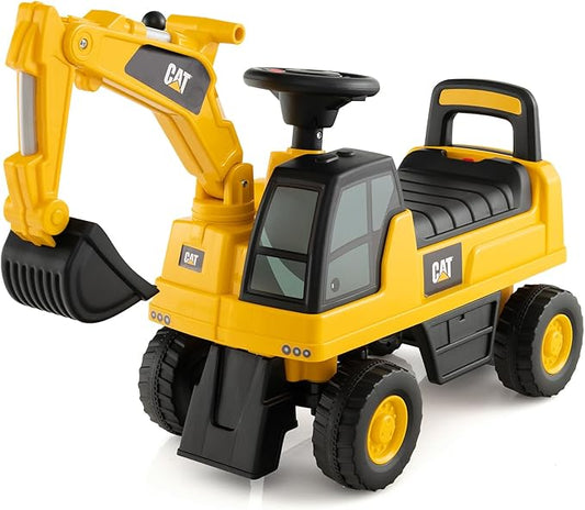 Costzon Ride on Excavator, Licensed Caterpillar Kids Excavator Digger w/Rotatable Digging Bucket, Under-seat Storage, Construction Vehicles for Kids, Ride on Toys for Toddlers 1-3 Gift (Digger)