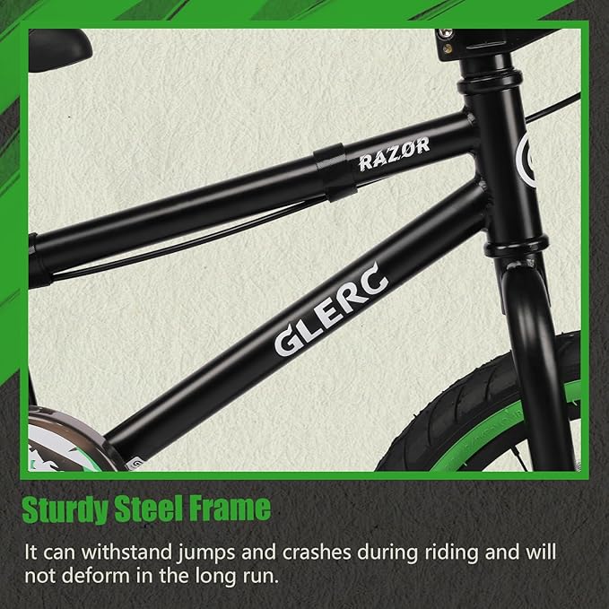 Glerc Kids Bike for Ages 1-8 Years Old, 12-16 Inch BMX Style Kids Bicycle with Training Wheels, Boys Bike for Children and Toddler, Multiple Colors