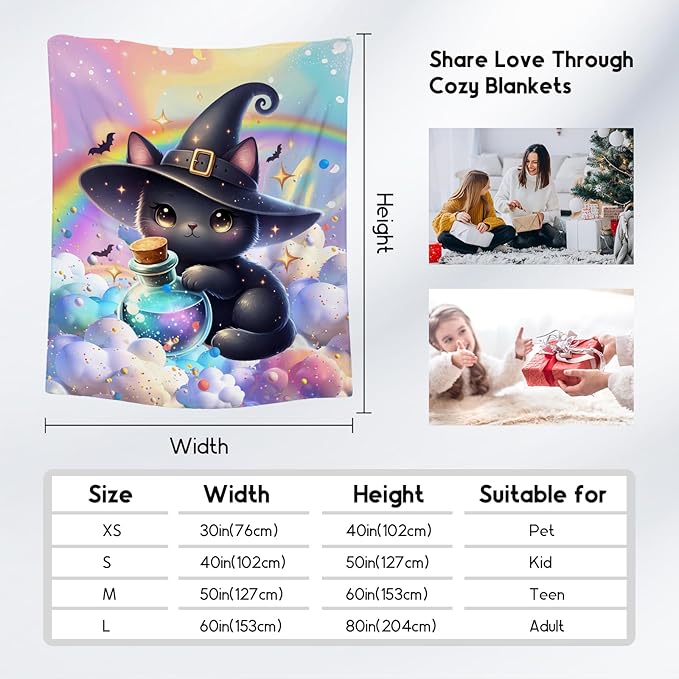 Kids Blankets Blanket Gifts for Cat Lovers - 50x60 Inches Cozy Soft Flannel Throw for Girls