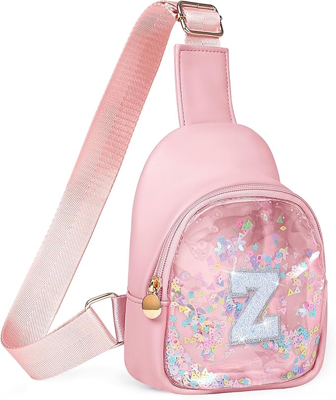 COSHAYSOO Pink Toddler Little Girls Purse 2 3 4 5 6 7 Year Old Kids Sling Bag Initial Crossbody Pouch, Stylish Trending Practical Useful Birthday Christmas Valentines Graduation Gifts Letter Z