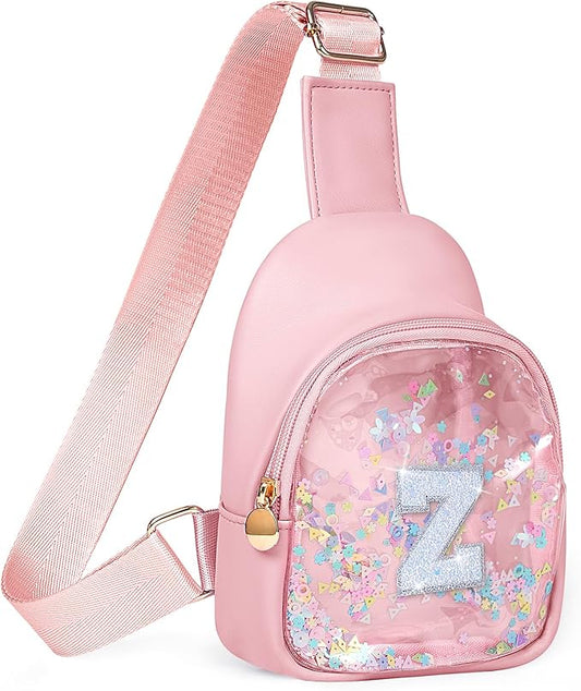 COSHAYSOO Pink Toddler Little Girls Purse 2 3 4 5 6 7 Year Old Kids Sling Bag Initial Crossbody Pouch, Stylish Trending Practical Useful Birthday Christmas Valentines Graduation Gifts Letter Z