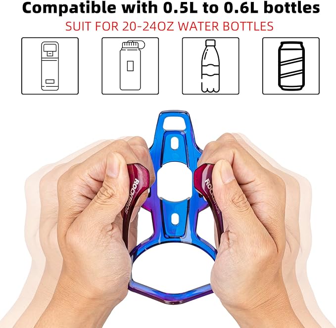 ROCKBROS Bike Water Bottle Holder Ultra-Light Bicycle Bottle Cages with Screws Tool, Universal Bike Cup Holder for Road MTB Mountain Bikes Cycling Accessories（2 Pack）