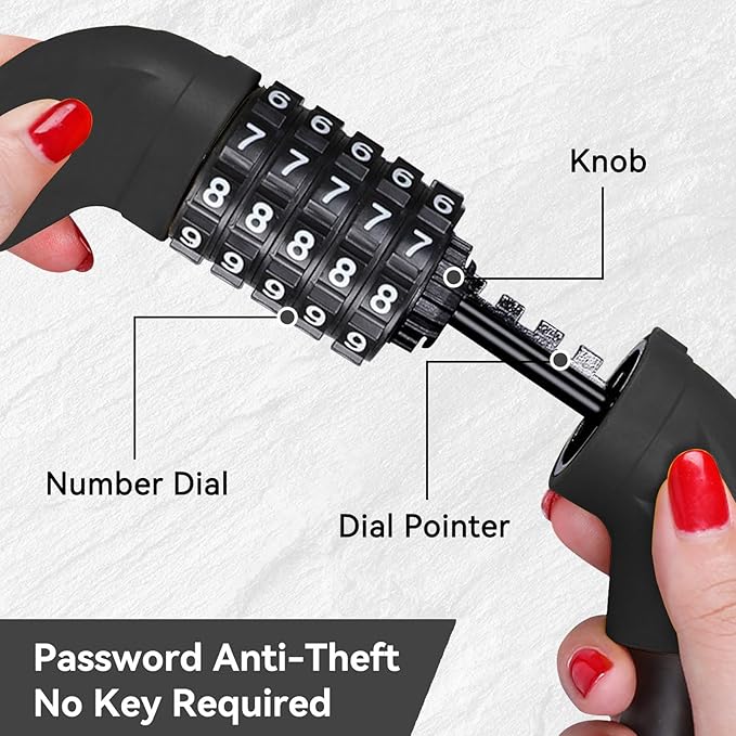 5 Digit Combination Bike Cable Lock, Lightweight Bicycle Lock Anti Theft Resettable Combination Portable Bicycle Cable Locks for Bike, 22inch, Black