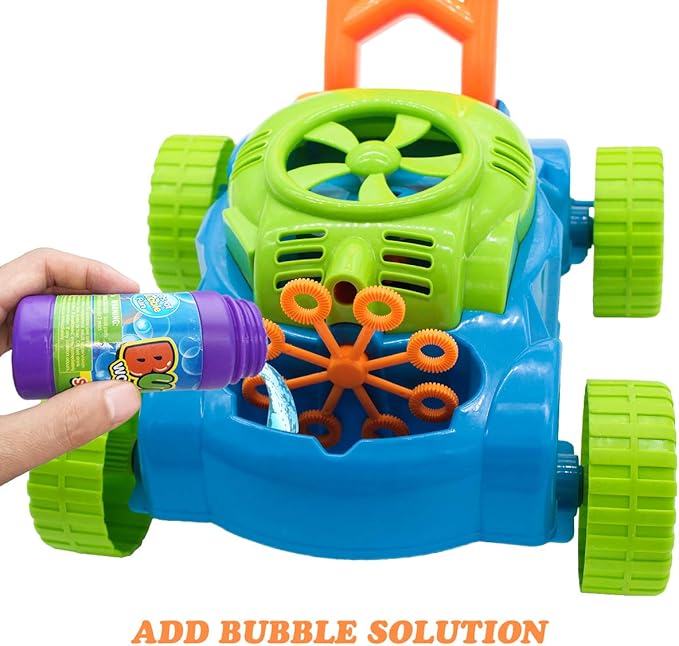 Lydaz Bubble Lawn Mower for Toddlers 1-3, Outdoor Bubble Blower Machine for 1 Year Old Boys Toy Gifts, Kids Push Summer Outside Garden Toys, Halloween Birthday Gifts for Preschool Baby Boys Age 1 2 3