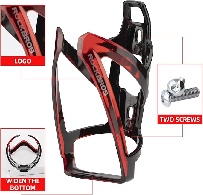 ROCKBROS Bike Water Bottle Holder Ultra-Light Bicycle Bottle Cages with Screws Tool, Universal Bike Cup Holder Rack for Road MTB Bikes