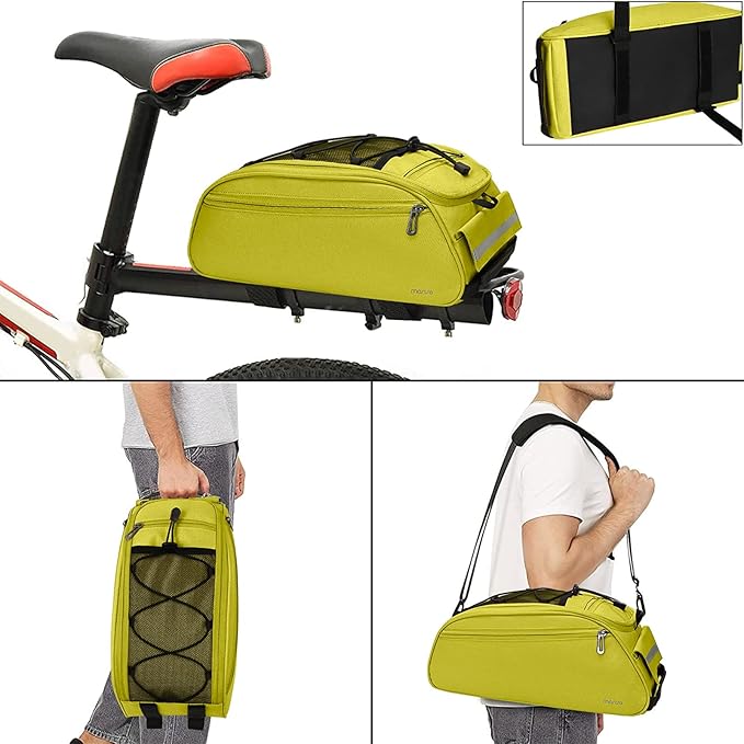 MOSISO Bike Rack Bag, Waterproof Bicycle Trunk Pannier Rear Seat Pouch Cycling Bike Carrier Backseat Storage Luggage Saddle Shoulder Bag