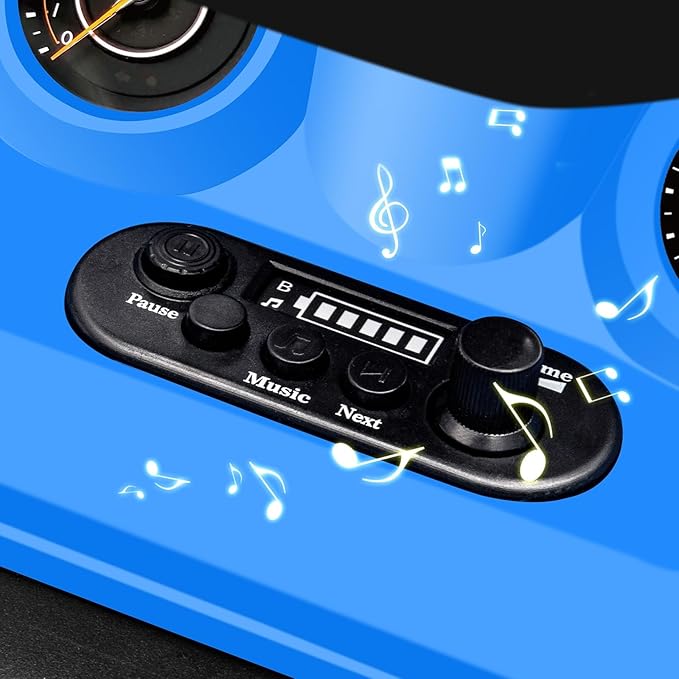 6V Ride On Car for Toddlers, Electric Car with Music, Horn, Pedal, for Ages 18–30 Months, Blue