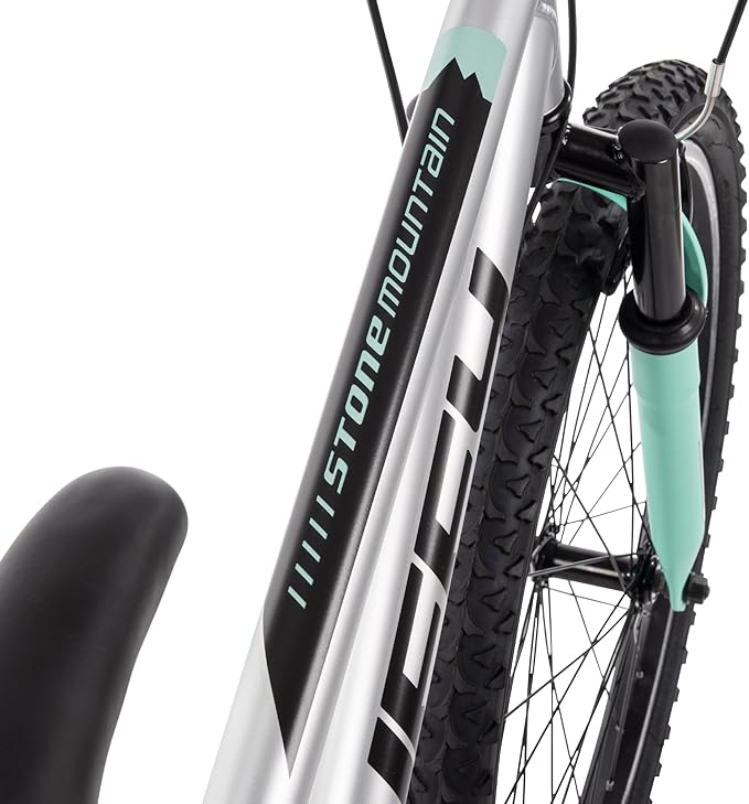 Huffy Stone Mountain Hardtail Mountain Bike for Boys/Girls/Men/Women, 20"/24"/26" Sizes, 6 or 21 Speed Shimano Twist Shifting, Front or Dual Suspension, Comfort Saddle, Sleek Colors