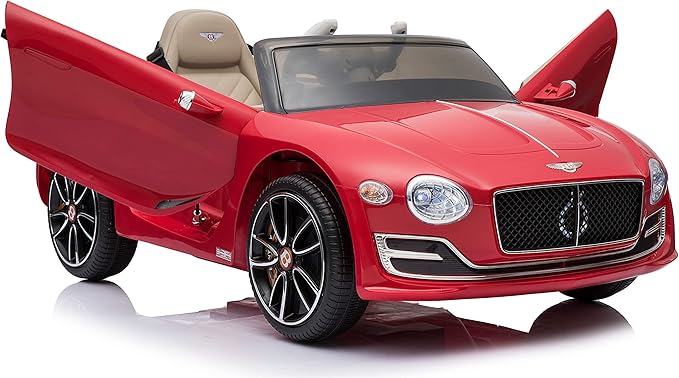 Licensed Bentley EXP12 Kids Ride on Toy Car, 12V Battery Powered Children Electric 4 Wheels w/ Parent Remote Control, Foot Pedal, 2 Speeds, Music, Aux, LED Headlights (RED)