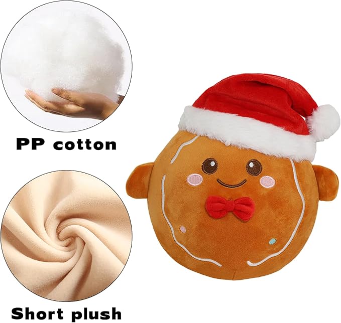 Christmas Plush Toys, Christmas Stuffed Animal Gingerbread Man,Cute Plushies Gift for Boys Girls Kids