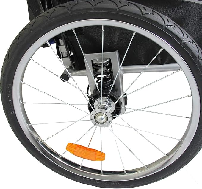 ClevrPlus Deluxe 3-in-1 Double 2 Seat Bicycle Bike Trailer Jogger Stroller for Kids Children | Foldable Collapsible w/Pivot Front Wheel