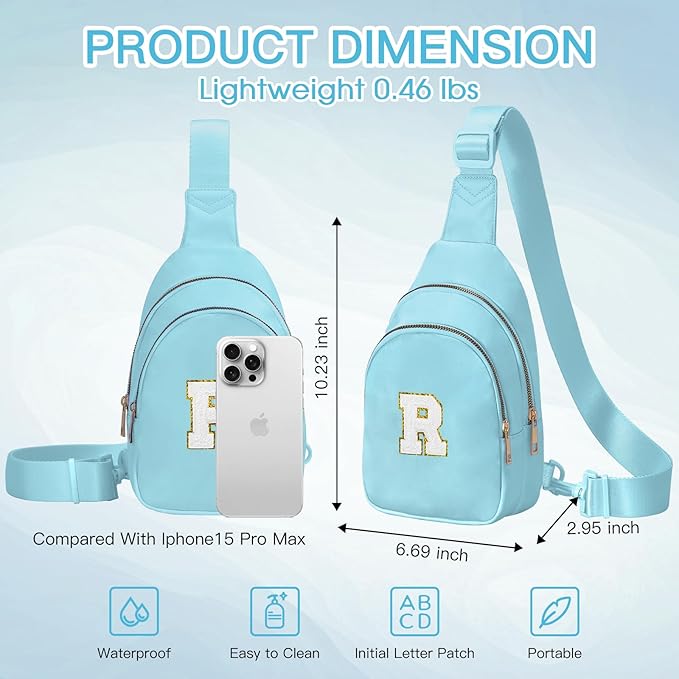 Birthday Gifts for 7 8 9 10 11 12 13 Year Old Girls Small Initial Sling Bag Cross Body Bag Fanny Pack for Girls