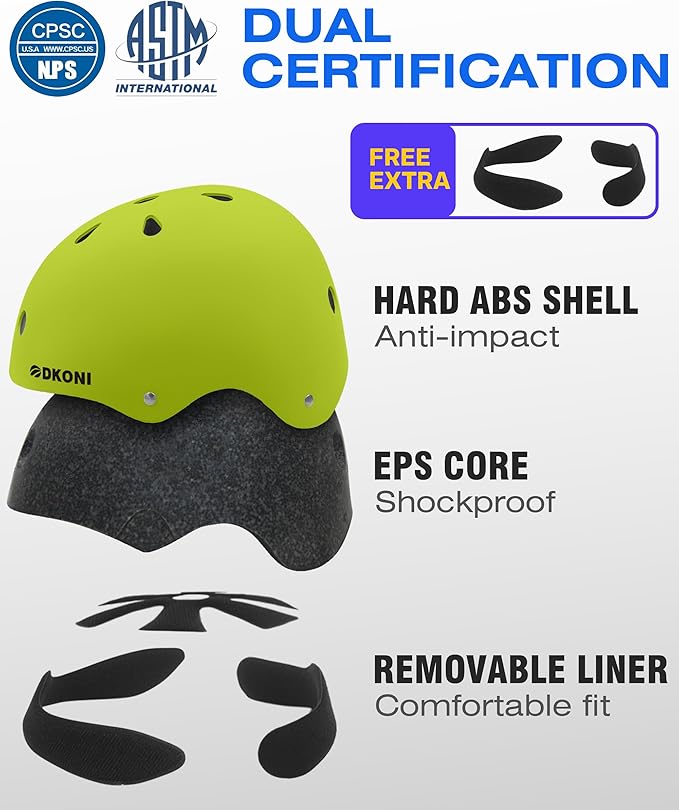 Kids Bike Helmet, Adjustable and Multi-Sport, from Toddler to Youth, 3 Sizes