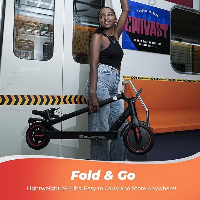 Electric Scooter for Adults, 350W Motor, 18MPH Max Speed, 12 Miles Max Range, 15% Hill Climb, 220LBS Load Capacity, 8.5" Pneumatic Tires, Foldable Electric Scooter for Adults & Teens Commuting