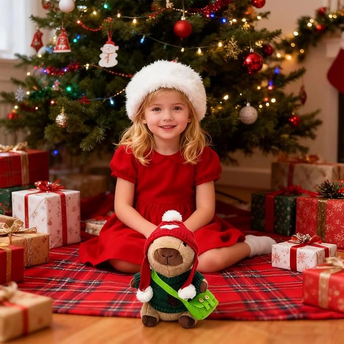 Capybara DIY Plush Dolls Can Be Paired with Hats/Sweaters/Bags. Christmas Plush Toy Gift, The Creative and Ever-Changing Capybara Doll is A Plush Animal Birthday Gift for Boys and Girls.
