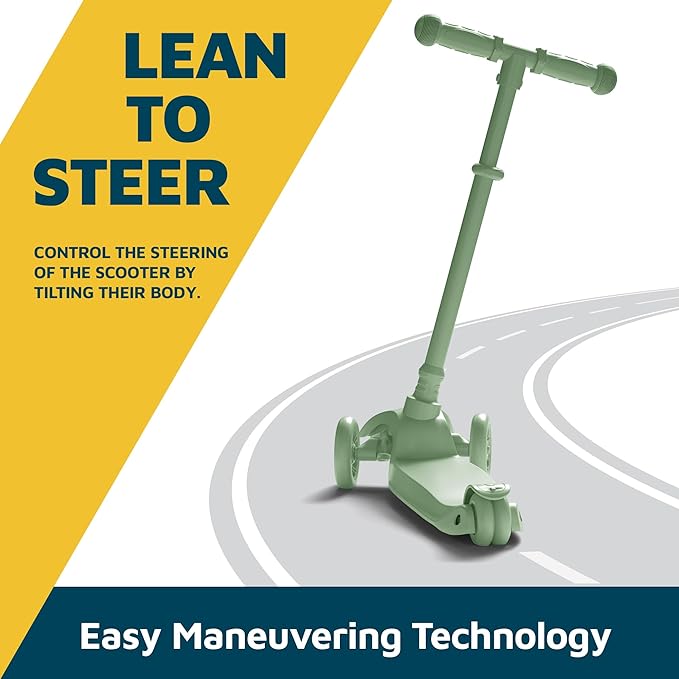 Lifemaster Mini 3-Wheel Kids Scooter with Multi-Color Wheel Lights – 4-Height Adjustable Handlebar, Wide Anti-Slip Deck, Child Safety Certified, Boys & Girls Ages 2+ Supports Up to 110 lbs