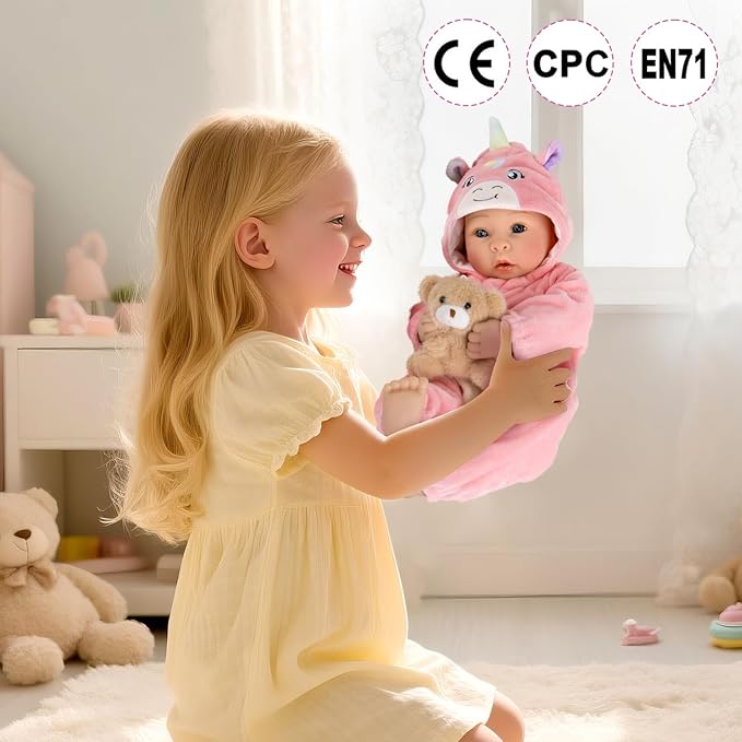 Aori 17 Inch Baby Dolls Realistic Doll with Ultra Real Life Soft Body & Pink Outfits for Girls 3+ | Pretend Play, Dress Up, Nursery Decor