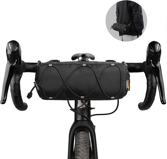 Rhinowalk Bike Handlebar Bag, Bicycle Front Bag Shoulder Bag Storage Bag with Shoulder Strap for Road Mountain Bike Cycling Travel
