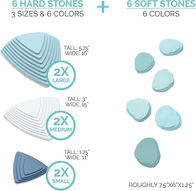 JumpOff Jo - Rocksteady - Balance & Coordination Enhancing Blocks and Stepping Foam Stones, Sensory Toys for Kids - Indoor and Outdoor Obstacle Course