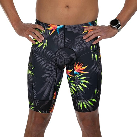 Zoot Men’s LTD 9-Inch Triathlon Shorts, Endurance Cycle Padded Shorts, for Swim, Bike, Run with Quick Drying UPF 50 + Fabric