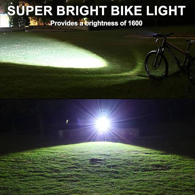 4800 Lumen Bike Lights, USB-C Rechargeable Bicycle Light, Super Bright Bike Lights for Night Riding, IP65 Waterproof Bicycle Headlight, for Commuters Adults and Children