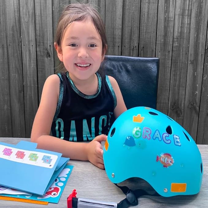 Simply Kids Bike Helmet with DIY Stickers, CPSC & CE Certified - Toddler Helmet for Skateboard Roller-Skating Bicycle Scooter