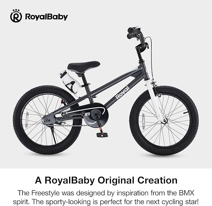 RoyalBaby Kids Bike EZ Freestyle Training Free Balance to Pedal Easy Learning Bicycle, 12-18 Inch for Toddlers to Big Kids