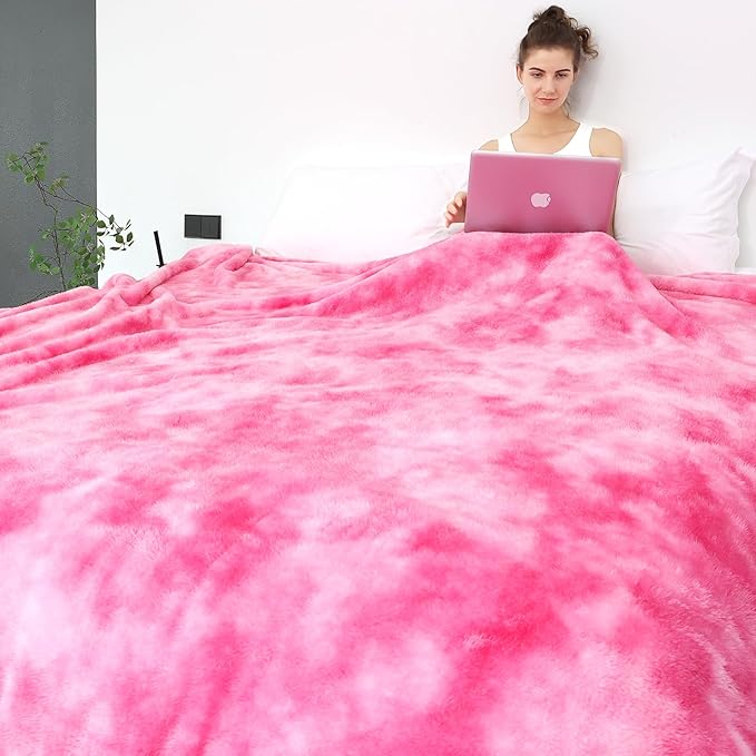 obinsm Warm Blanket Pink Throw Blankets for Women - Fuzzy Soft Bed Blanket for Couch Home Decor
