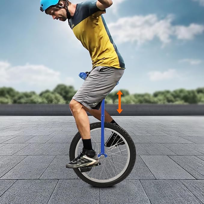 20 Inch Unicycle for Balance Training Outdoor Fitness with Adjustable Seat and Anti-Skid Tread